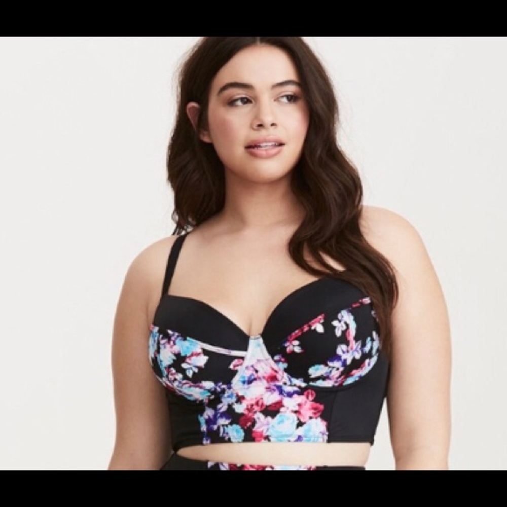 Torrid Floral Bikini Top size 0